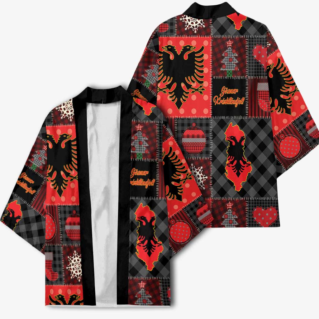 Albania Christmas Patchwork Kimono - Wonder Print Shop
