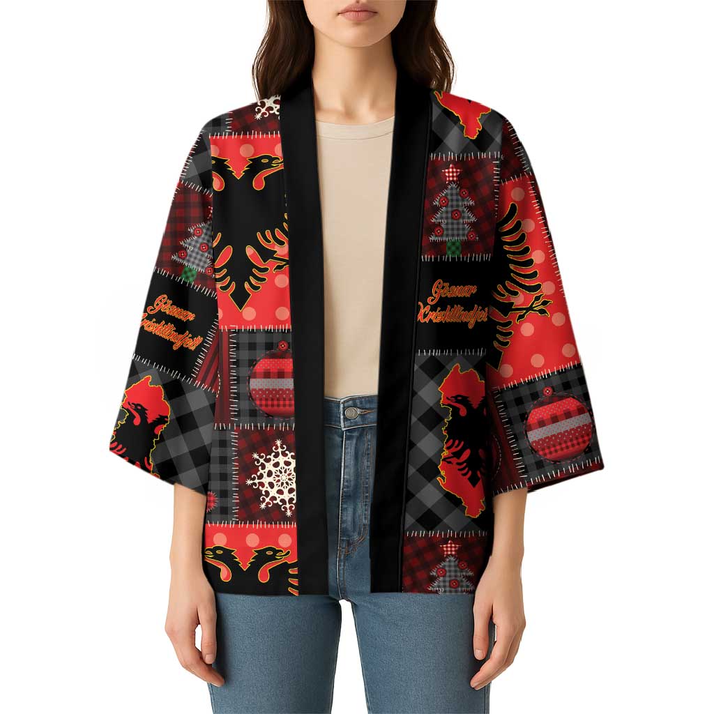 Albania Christmas Patchwork Kimono - Wonder Print Shop
