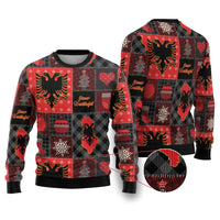 Albania Christmas Patchwork Ugly Christmas Sweater - Wonder Print Shop