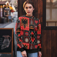 Albania Christmas Patchwork Ugly Christmas Sweater - Wonder Print Shop