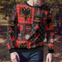 Albania Christmas Patchwork Ugly Christmas Sweater - Wonder Print Shop