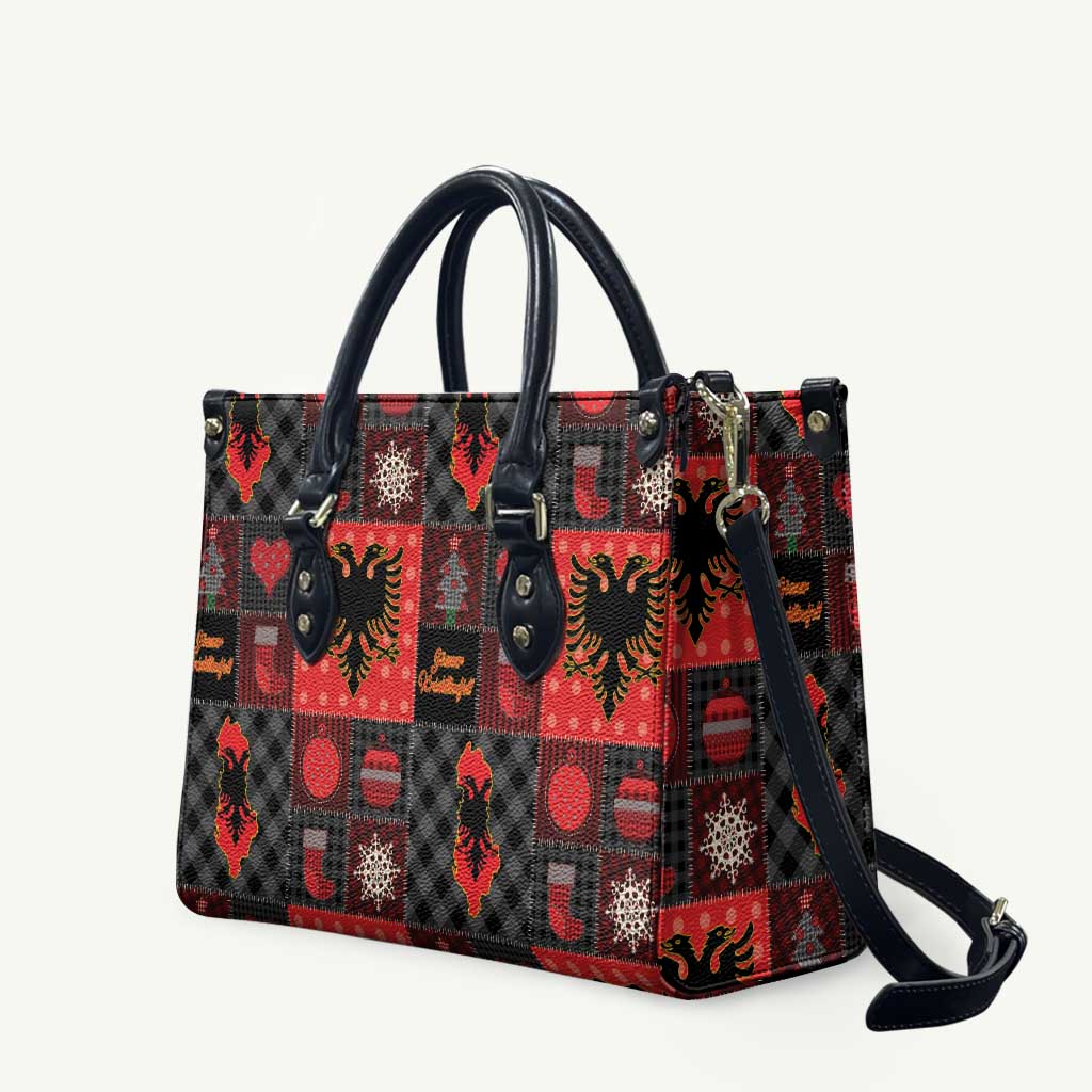 Albania Christmas Patchwork Leather Bag - Wonder Print Shop