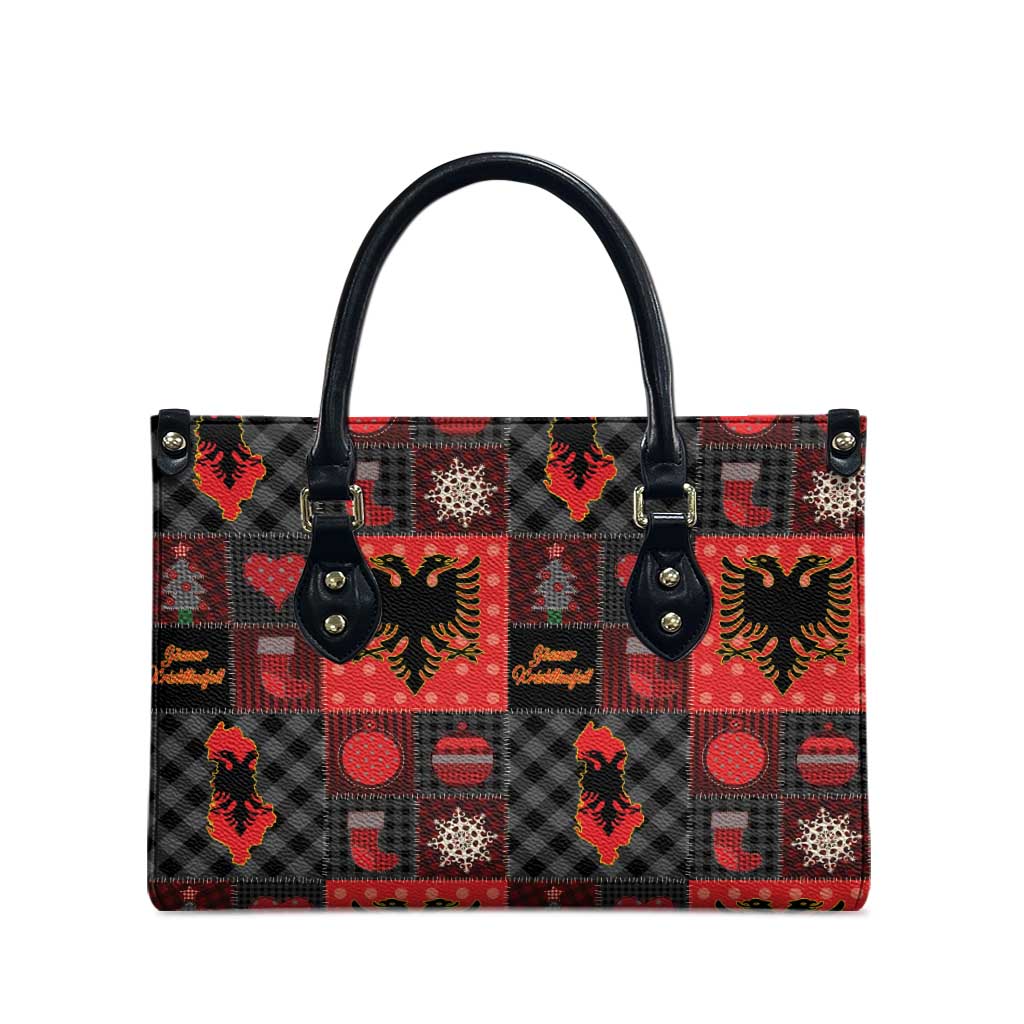 Albania Christmas Patchwork Leather Bag - Wonder Print Shop