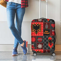 Albania Christmas Patchwork Luggage Cover - Wonder Print Shop