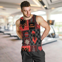 Albania Christmas Patchwork Men Tank Top - Wonder Print Shop