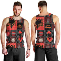 Albania Christmas Patchwork Men Tank Top - Wonder Print Shop