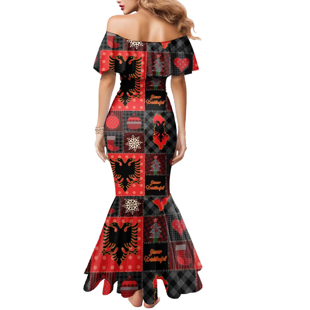 Albania Christmas Patchwork Mermaid Dress - Wonder Print Shop