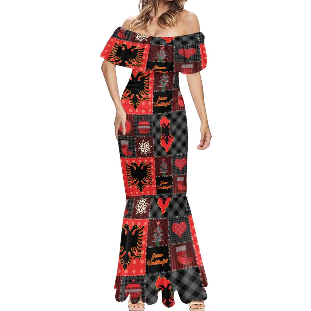 Albania Christmas Patchwork Mermaid Dress - Wonder Print Shop