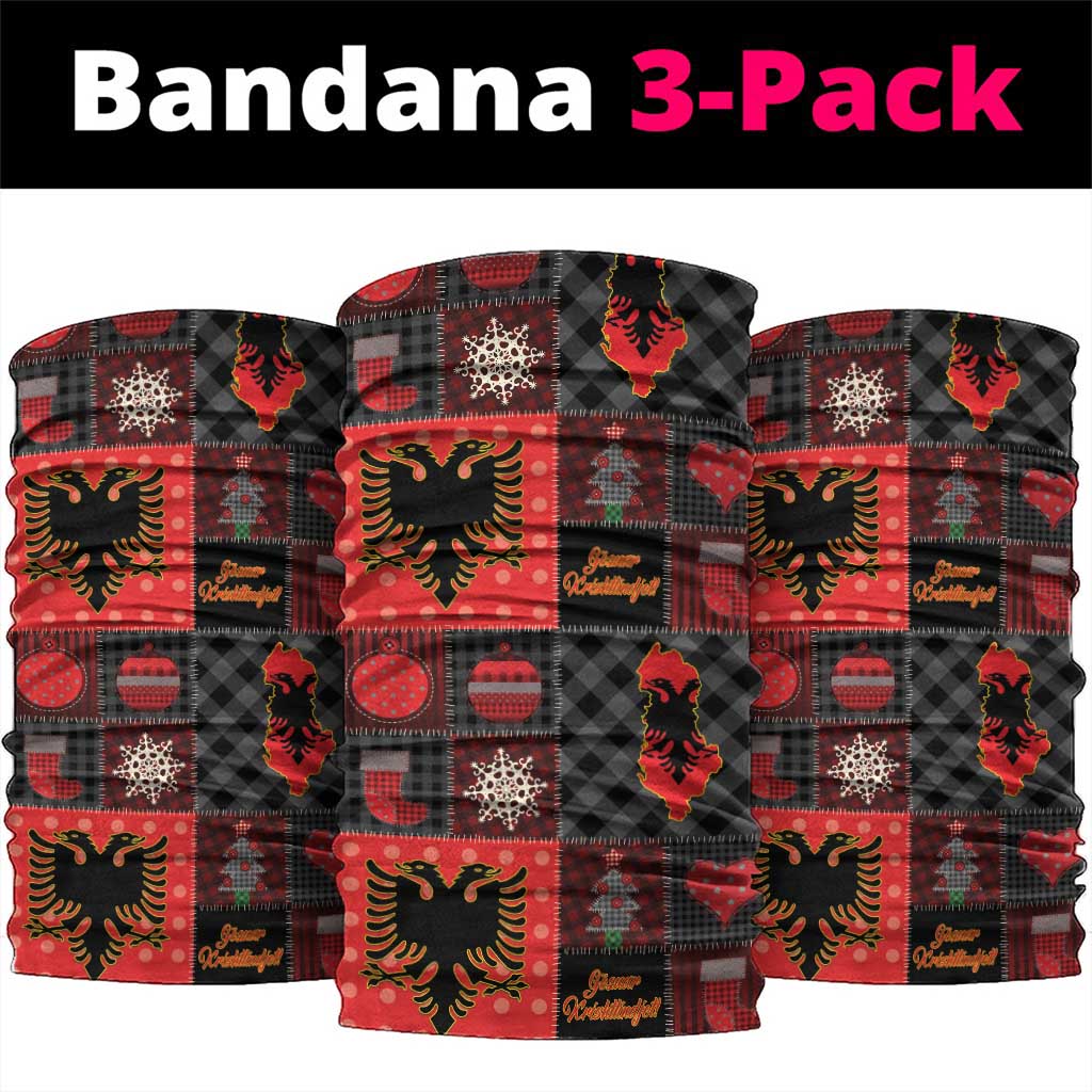 Albania Christmas Patchwork Neck Gaiter - Wonder Print Shop