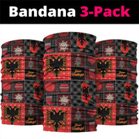 Albania Christmas Patchwork Neck Gaiter - Wonder Print Shop