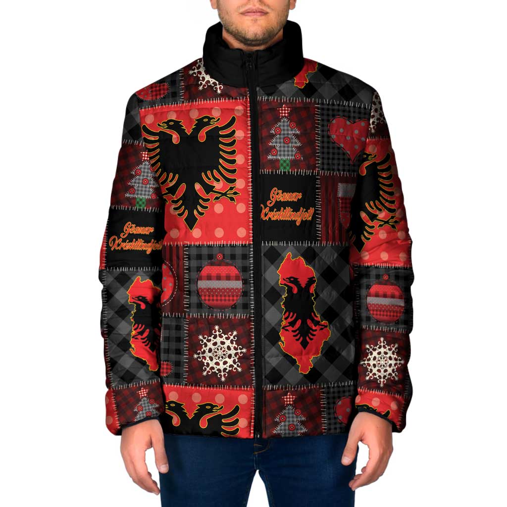 Albania Christmas Patchwork Padded Jacket - Wonder Print Shop