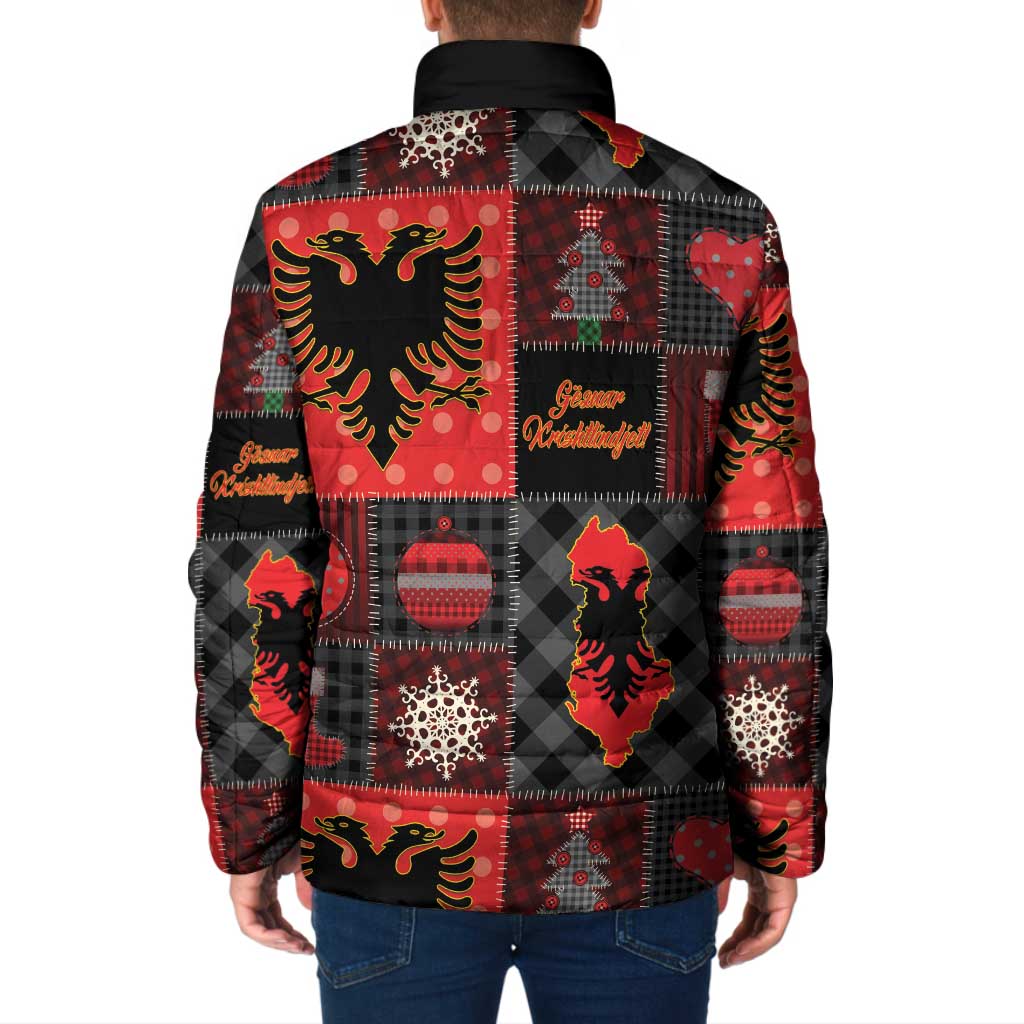 Albania Christmas Patchwork Padded Jacket - Wonder Print Shop