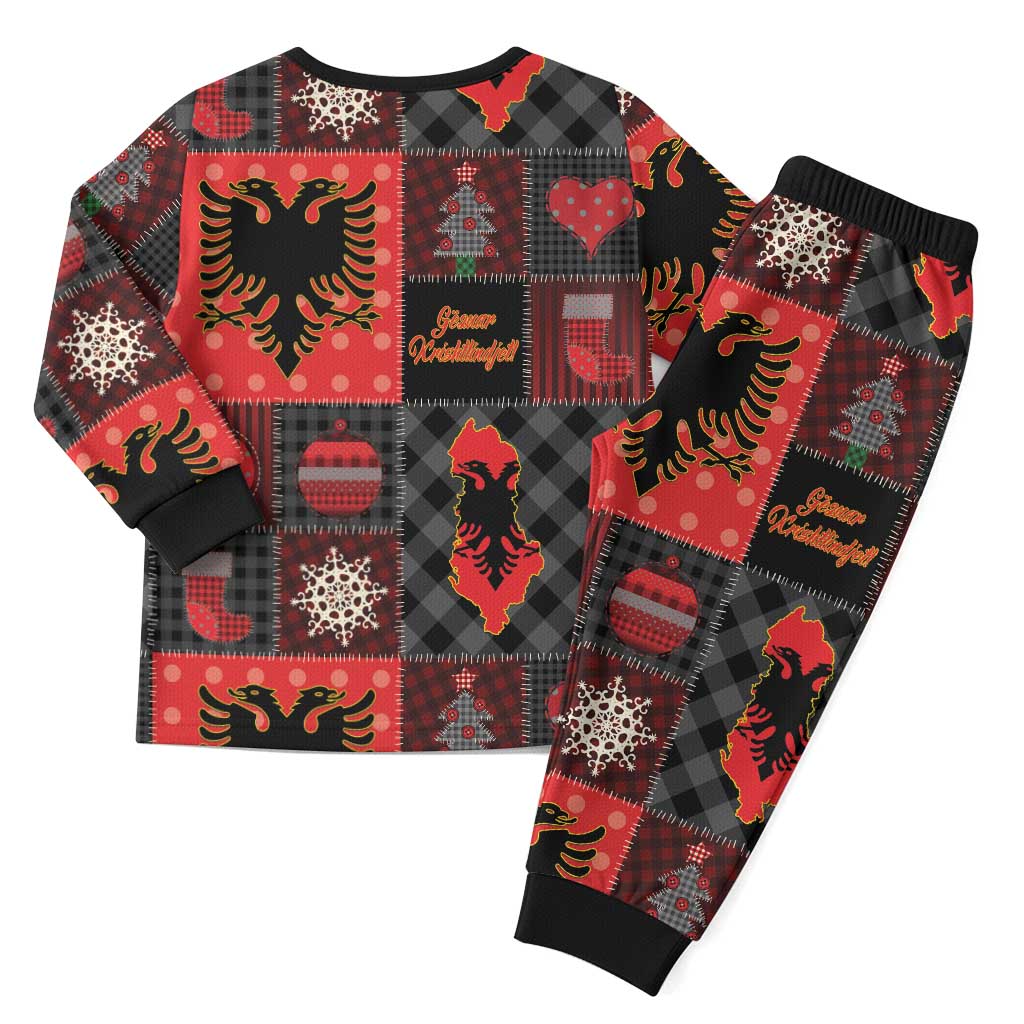 Albania Christmas Patchwork Christmas Pajama Set - Wonder Print Shop