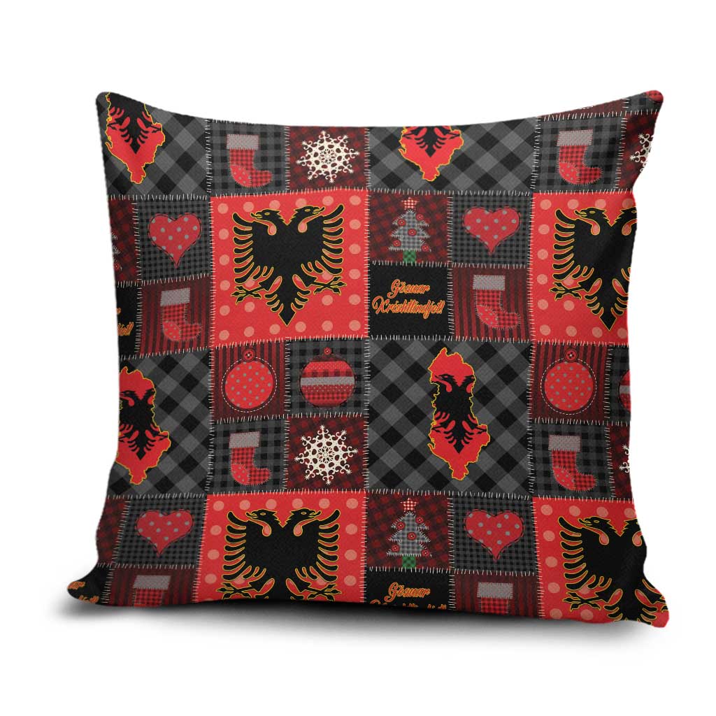 Albania Christmas Patchwork Pillow Cover - Wonder Print Shop
