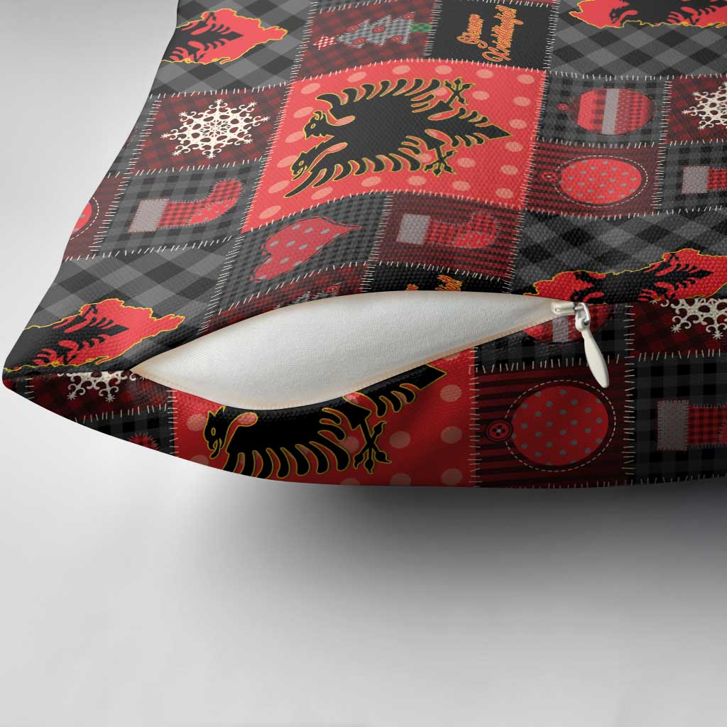 Albania Christmas Patchwork Pillow Cover - Wonder Print Shop