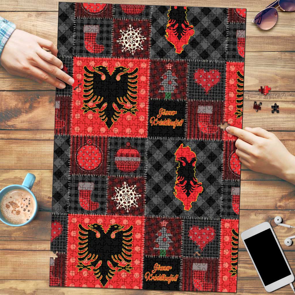 Albania Christmas Patchwork Puzzle - Wonder Print Shop