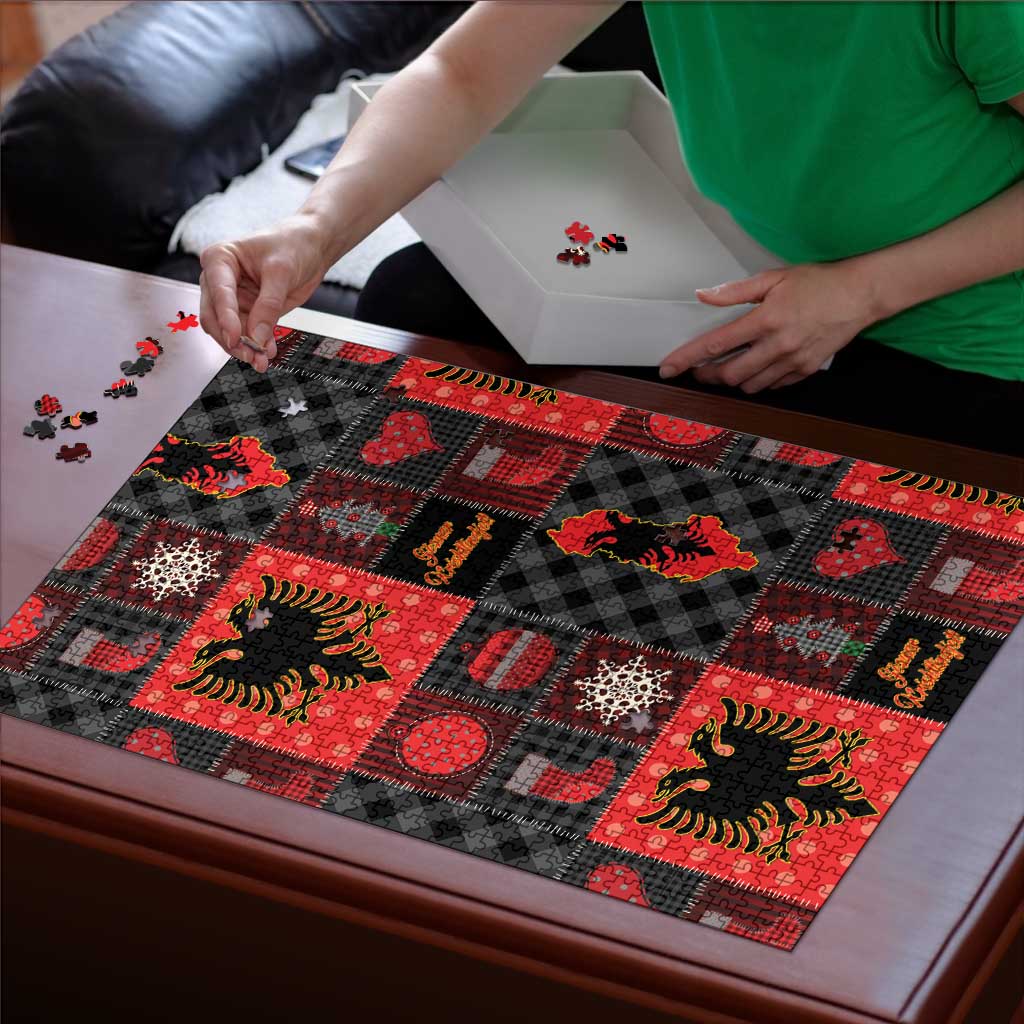 Albania Christmas Patchwork Puzzle - Wonder Print Shop