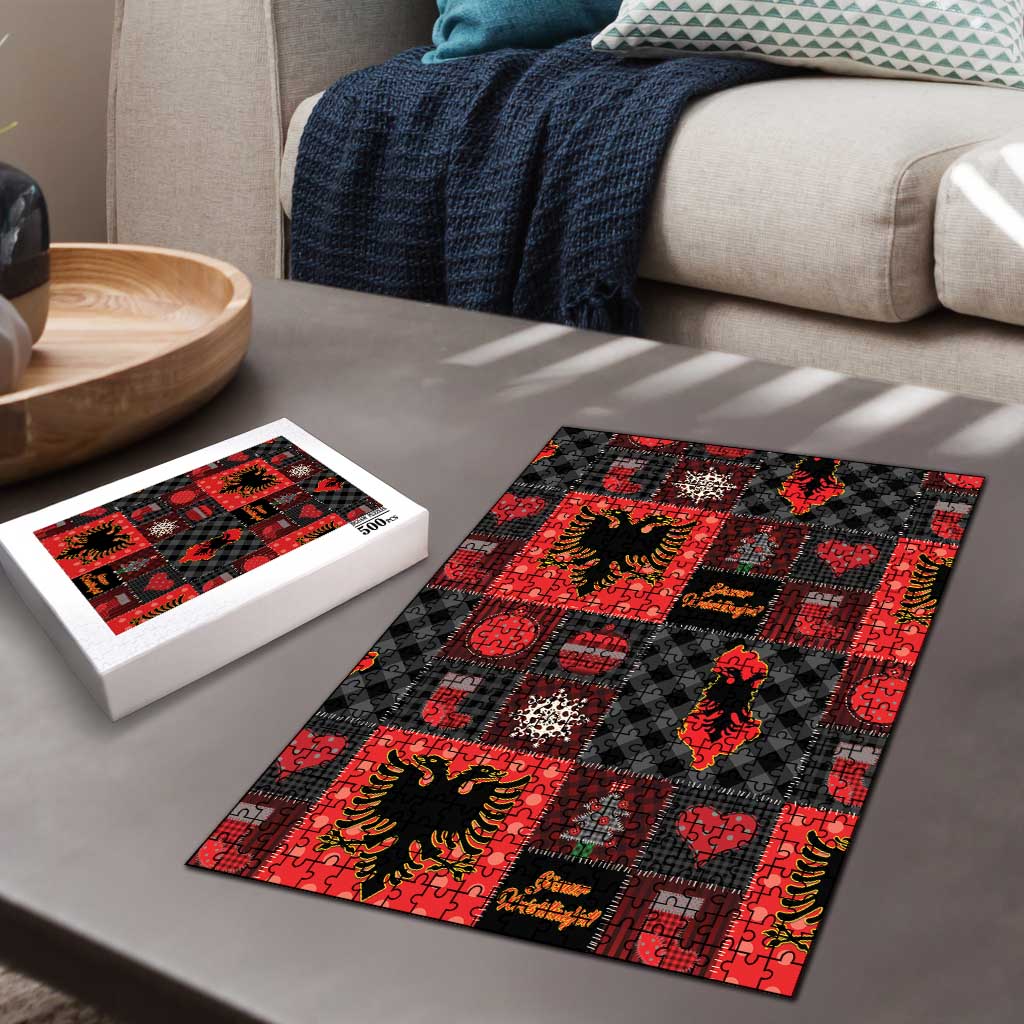 Albania Christmas Patchwork Puzzle - Wonder Print Shop