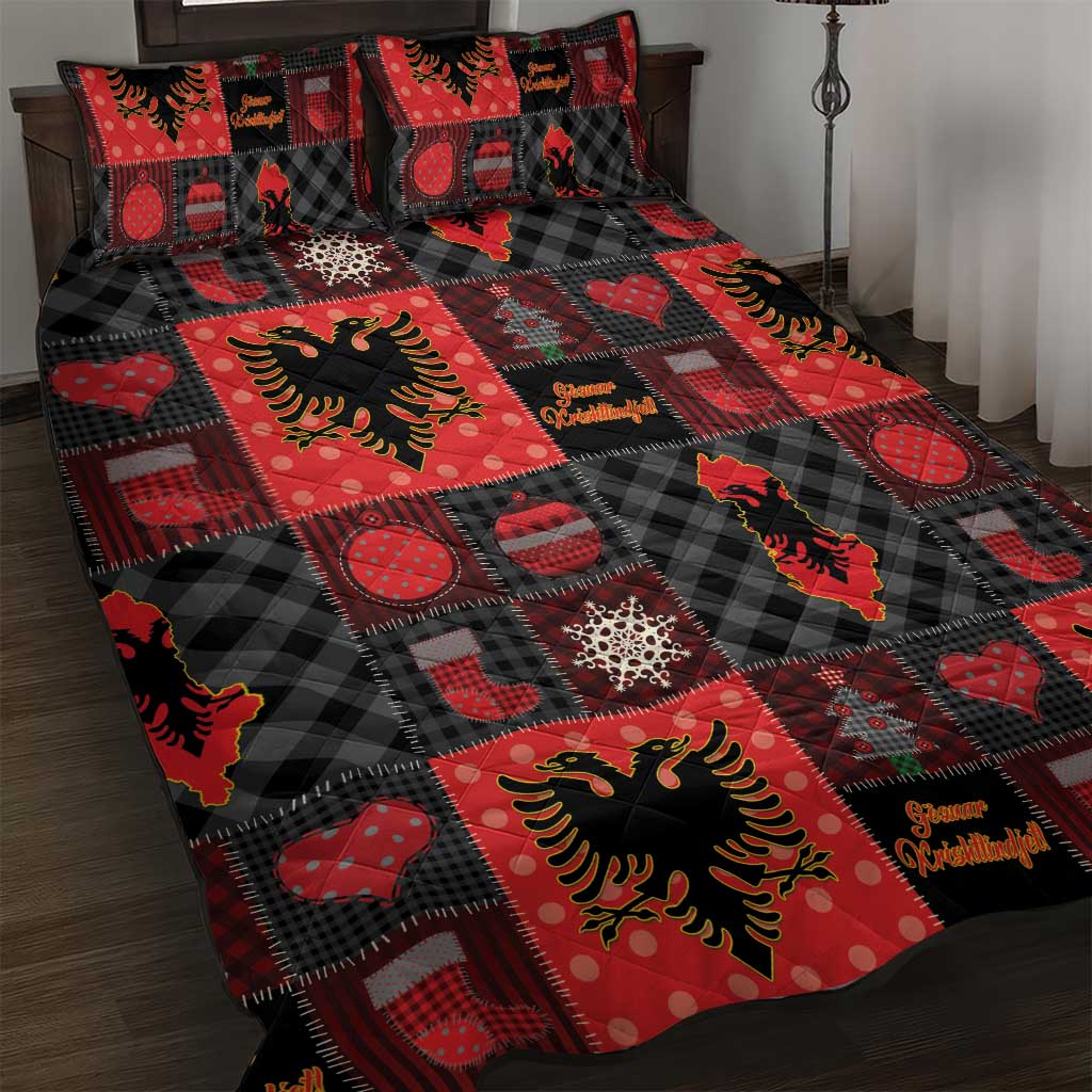 Albania Christmas Patchwork Quilt Bed Set - Wonder Print Shop