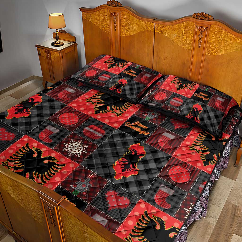Albania Christmas Patchwork Quilt Bed Set - Wonder Print Shop