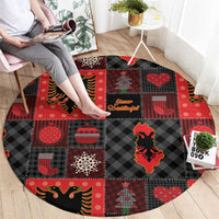 Albania Christmas Patchwork Round Carpet - Wonder Print Shop
