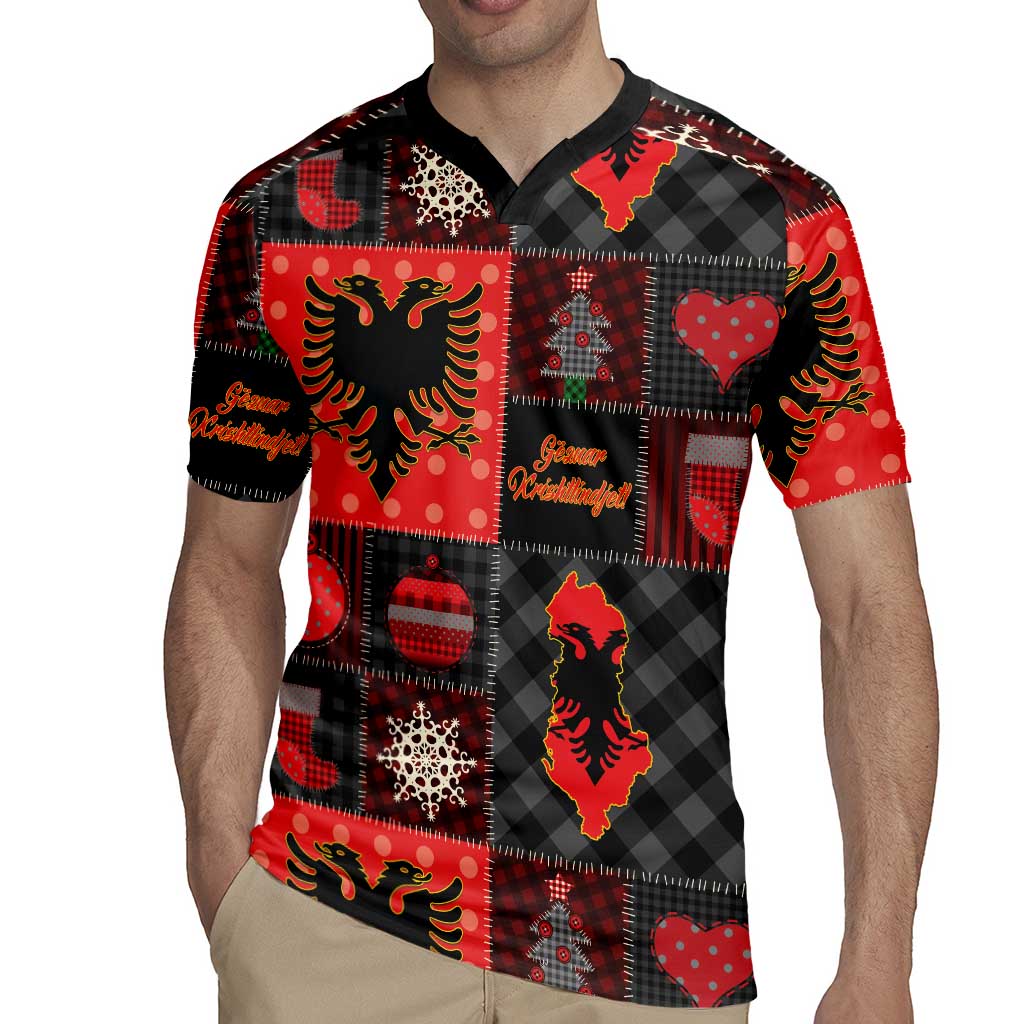 Albania Christmas Patchwork Rugby Jersey - Wonder Print Shop