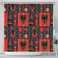 Albania Christmas Patchwork Shower Curtain - Wonder Print Shop