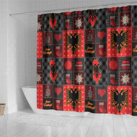 Albania Christmas Patchwork Shower Curtain - Wonder Print Shop