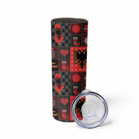 Albania Christmas Patchwork Skinny Tumbler - Wonder Print Shop