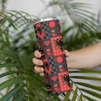 Albania Christmas Patchwork Skinny Tumbler - Wonder Print Shop