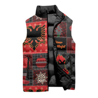Albania Christmas Patchwork Sleeveless Puffer Jacket - Wonder Print Shop