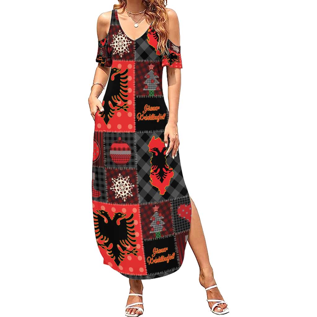 Albania Christmas Patchwork Summer Maxi Dress - Wonder Print Shop