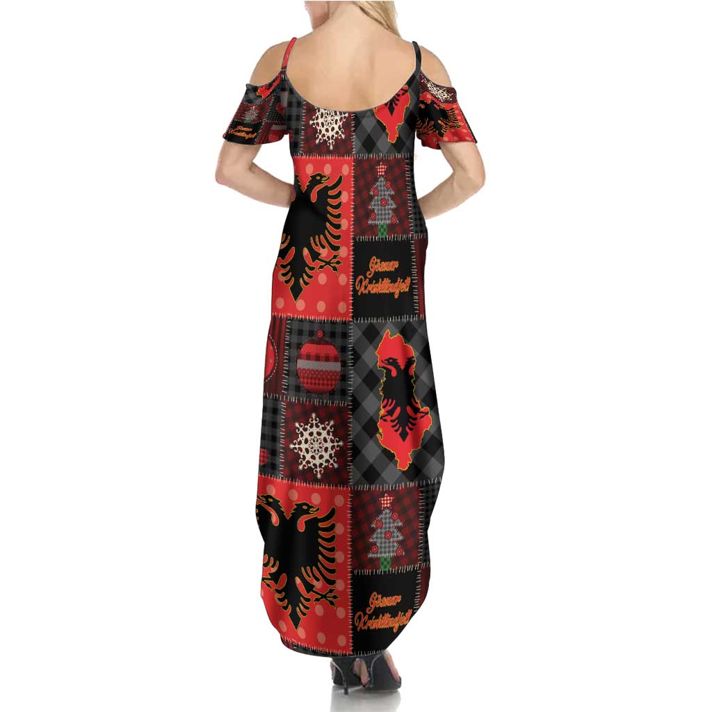 Albania Christmas Patchwork Summer Maxi Dress - Wonder Print Shop