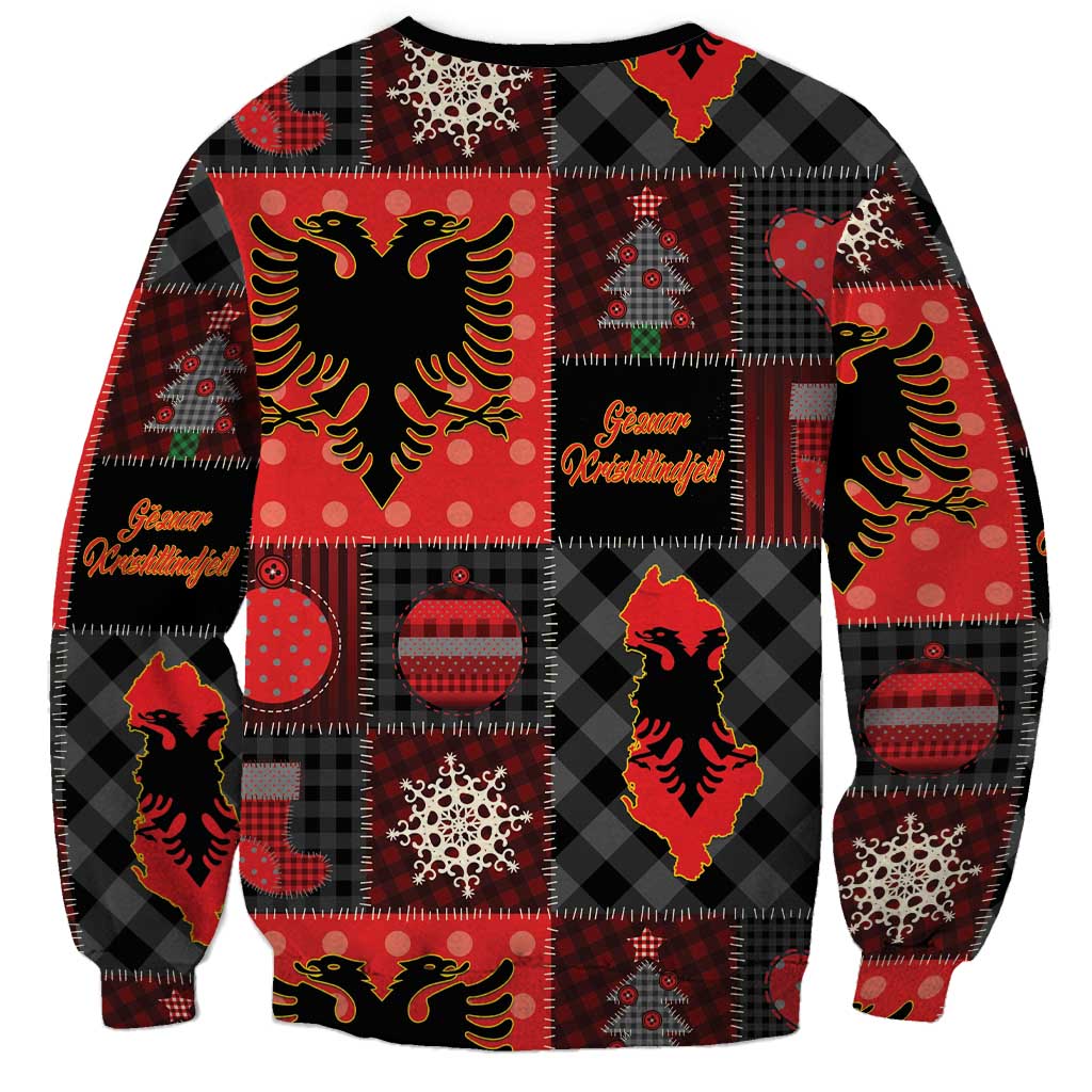 Albania Christmas Patchwork Sweatshirt - Wonder Print Shop