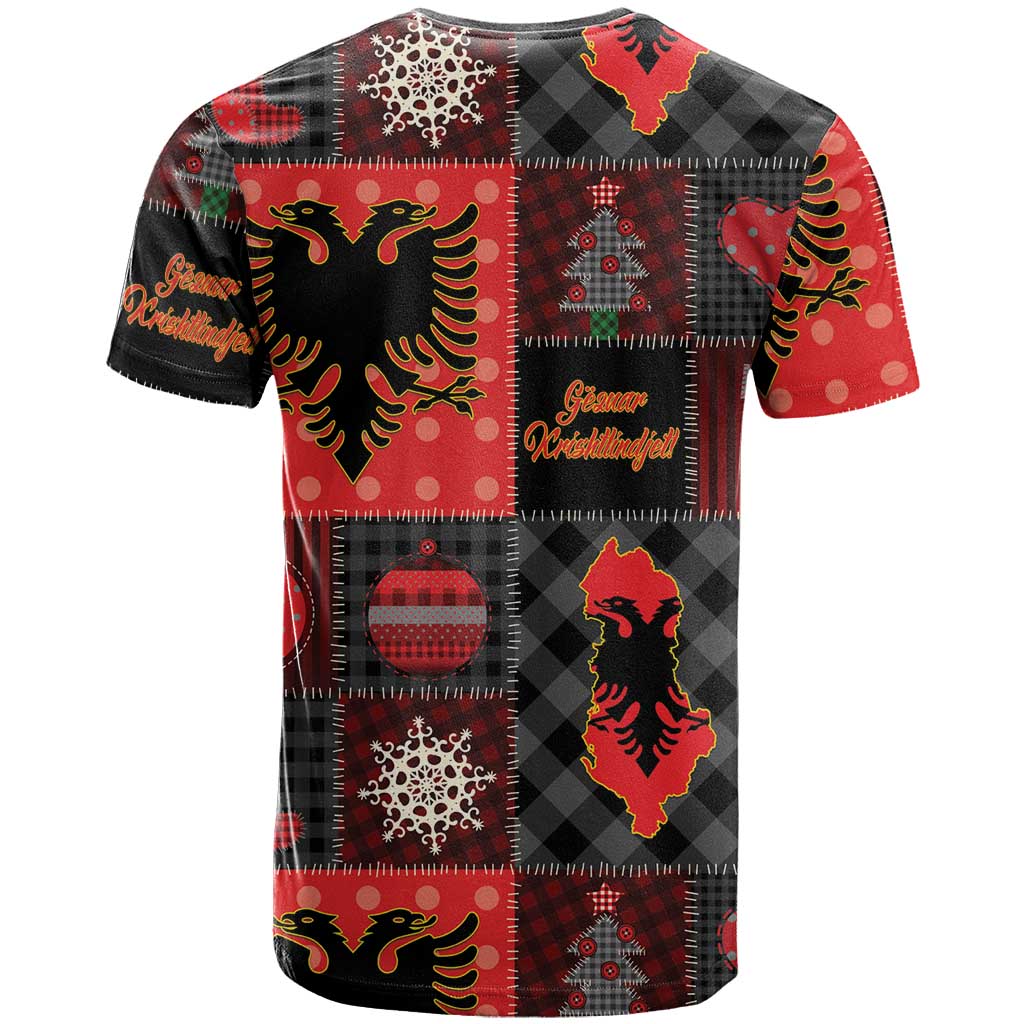 Albania Christmas Patchwork T Shirt - Wonder Print Shop