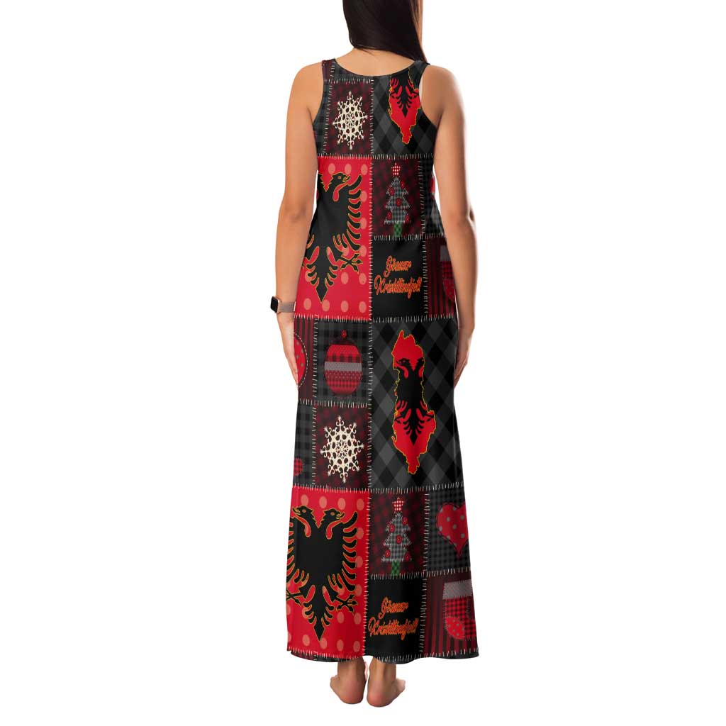 Albania Christmas Patchwork Tank Maxi Dress - Wonder Print Shop