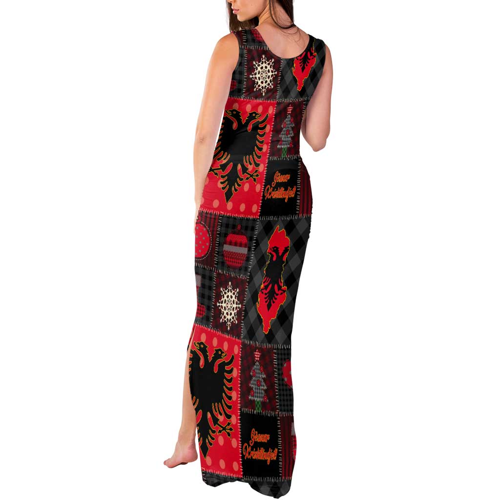 Albania Christmas Patchwork Tank Maxi Dress - Wonder Print Shop