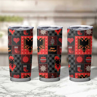 Albania Christmas Patchwork Tumbler Cup - Wonder Print Shop