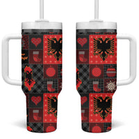 Albania Christmas Patchwork Tumbler With Handle - Wonder Print Shop