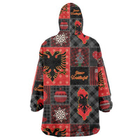 Albania Christmas Patchwork Wearable Blanket Hoodie - Wonder Print Shop