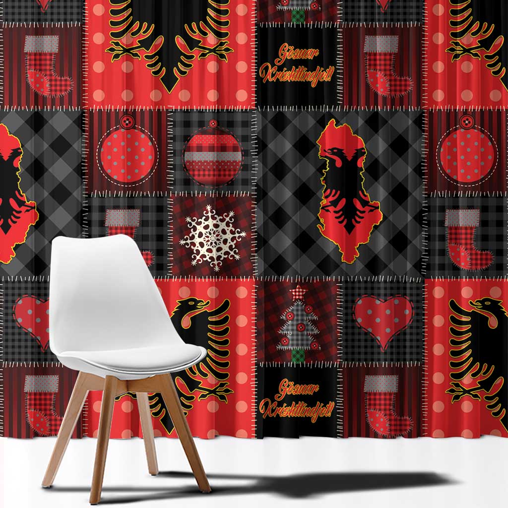 Albania Christmas Patchwork Window Curtain - Wonder Print Shop