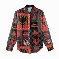 Albania Christmas Patchwork Women Casual Shirt - Wonder Print Shop