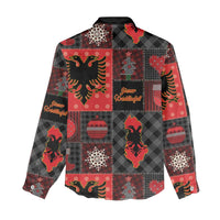 Albania Christmas Patchwork Women Casual Shirt - Wonder Print Shop