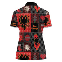 Albania Christmas Patchwork Women Polo Shirt - Wonder Print Shop