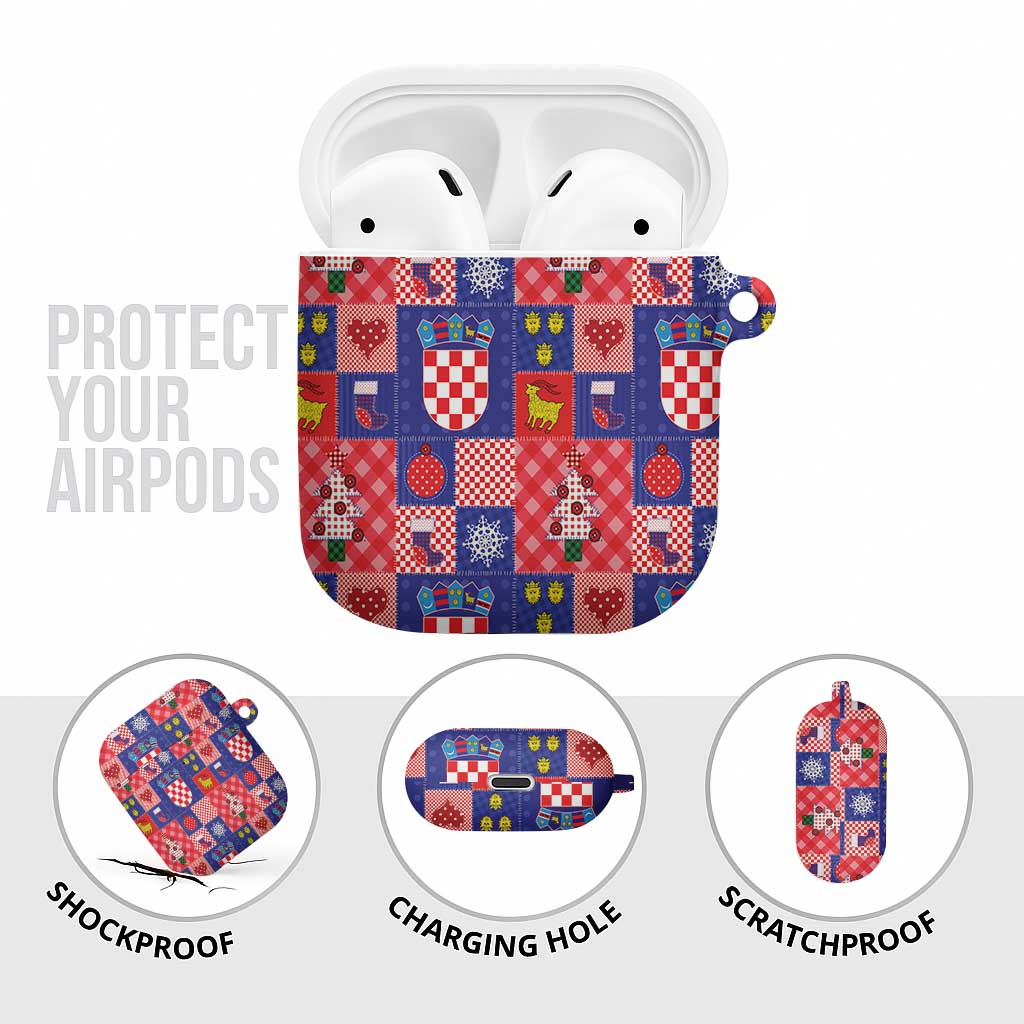 Croatia Christmas Patchwork AirPods Case - Wonder Print Shop