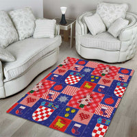 Croatia Christmas Patchwork Area Rug - Wonder Print Shop