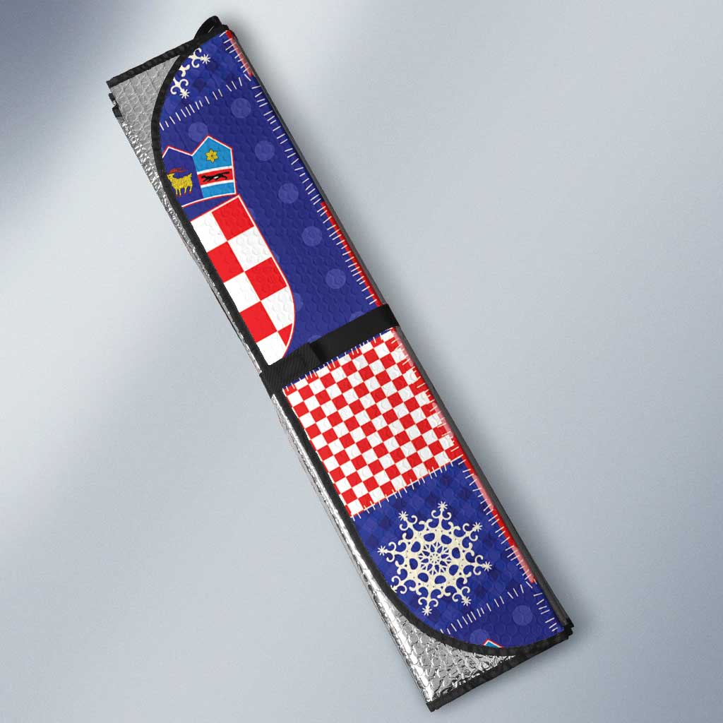 Croatia Christmas Patchwork Auto Sun Shade - Wonder Print Shop