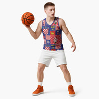 Croatia Christmas Patchwork Basketball Jersey - Wonder Print Shop