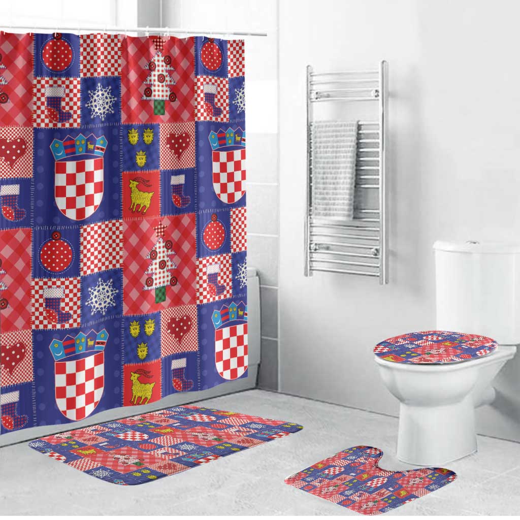Croatia Christmas Patchwork Bathroom Set - Wonder Print Shop