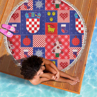Croatia Christmas Patchwork Beach Blanket - Wonder Print Shop